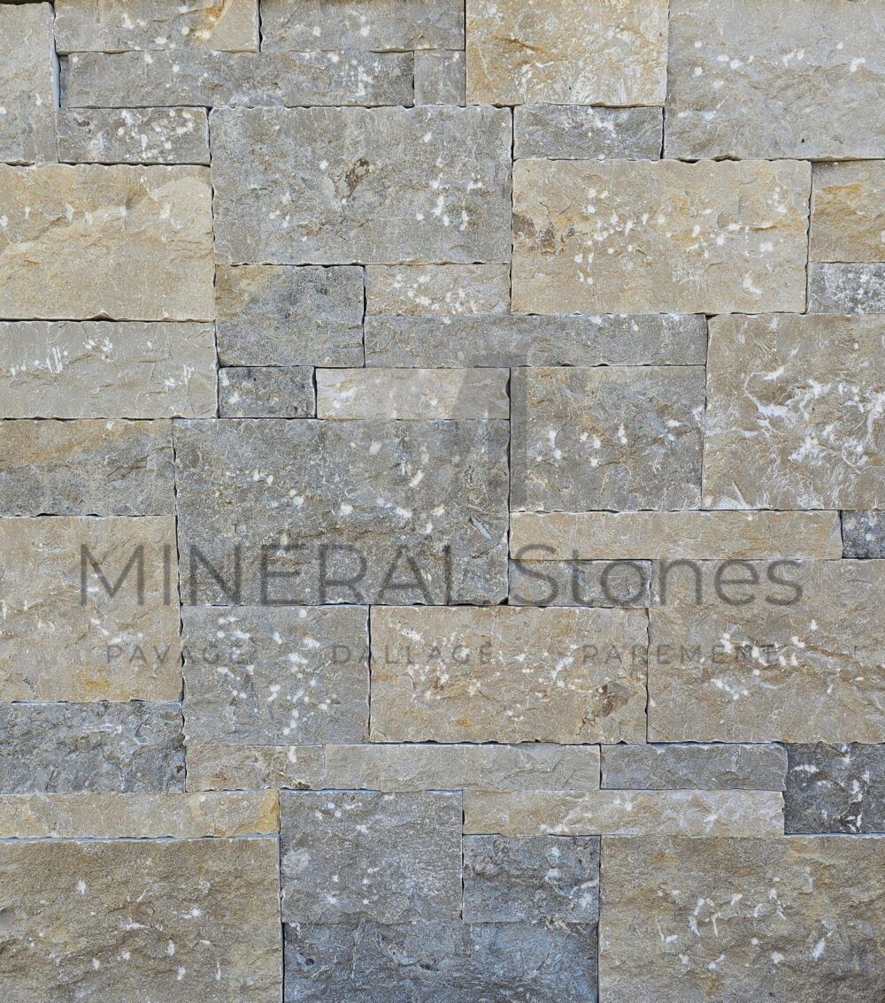 image revêtement mur pierre de parement contemporain Serena grey beige pierre de parement naturelle Mineral Stones Alpes-Maritimes Nice Cannes Cagnes-sur-Mer Saint-Tropez 06 83