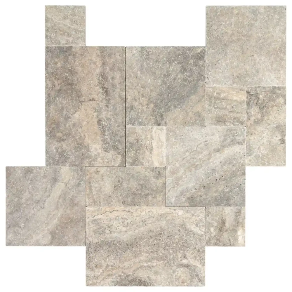 image dallage travertin silver Premium travertin mineral stones Roquefort-Les-Pins Alpes-Maritimes Alpes-Maritimes Nice Cannes Saint-Tropez Monaco Antibes Toulon Var 83 06 Réalisation Pose par notre équipe de poseurs Magasin Travertin
