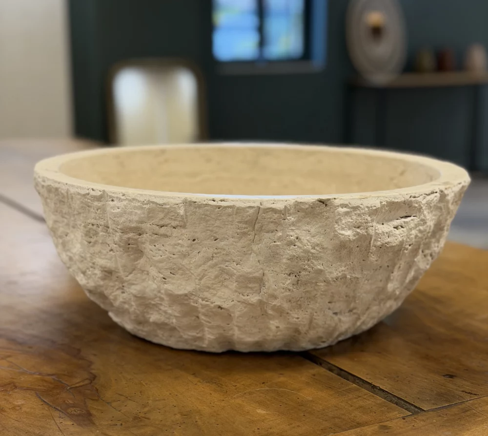 vasque en pierre naturelle Lena Travertin au meilleur prix Nice Cannes Antibes Cagnes-sur-Mer Var 83 Fréjus Draguignan