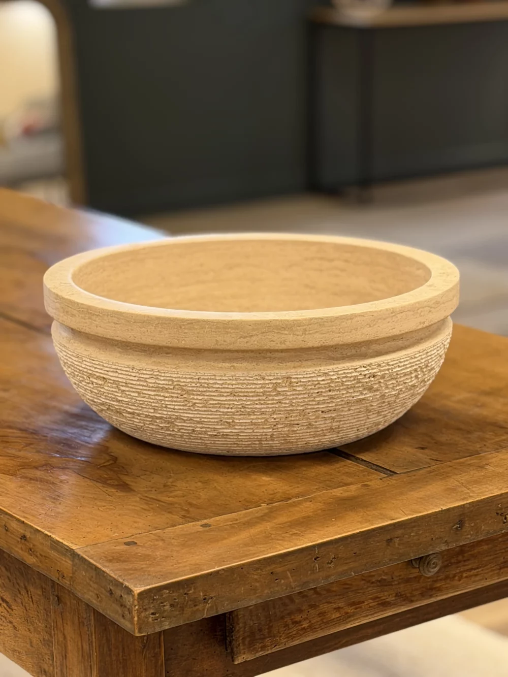 vasque en pierre naturelle isabella lavabo en pierre Travertin Nice Cannes Antibes Cagnes-sur-Mer Alpes Maritimes 06