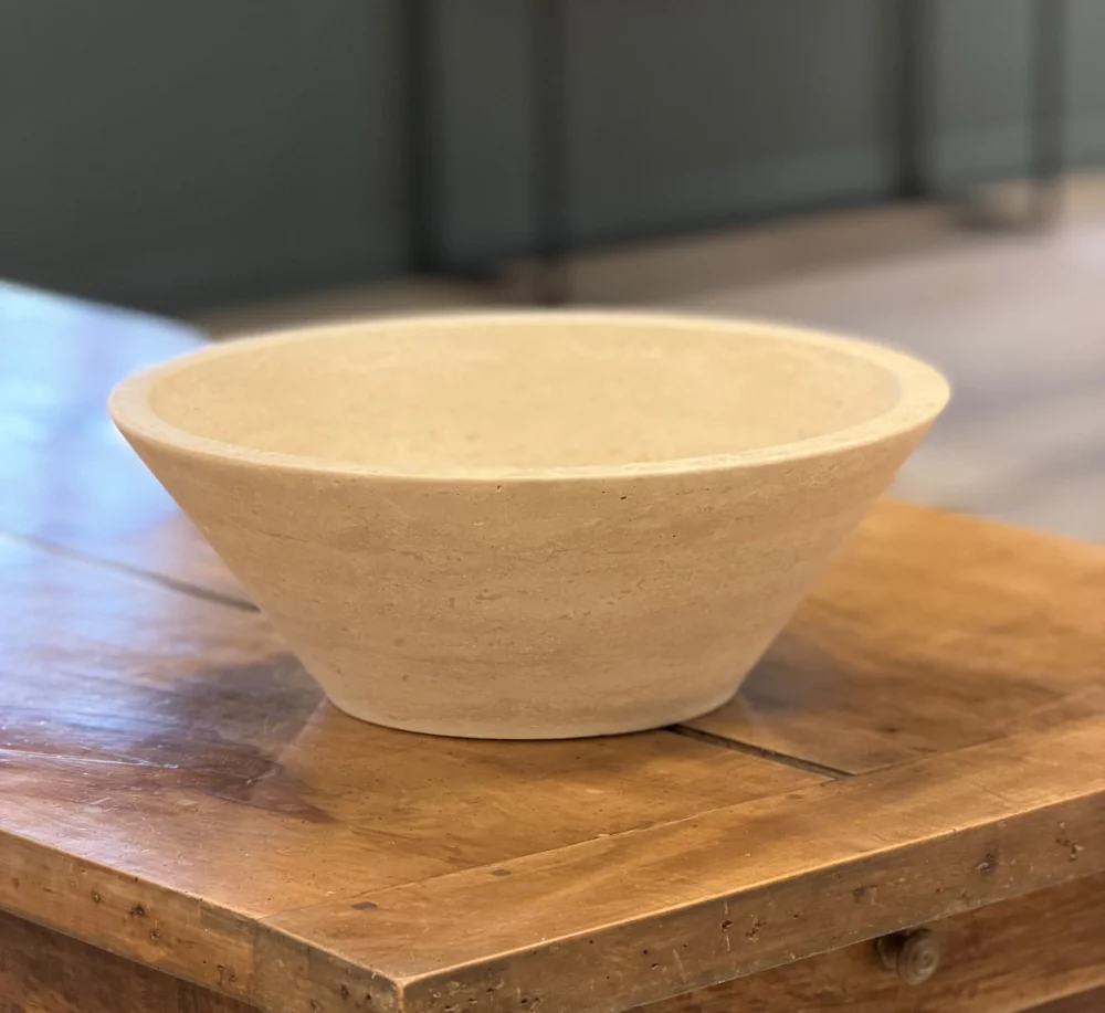 vasque en pierre travertin pour salle de bain intérieur Nice Cannes Antibes Grasse Biot Département 06